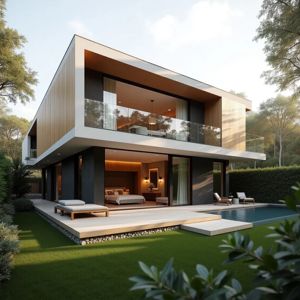 نمای ساختمان با چوب ترمووود