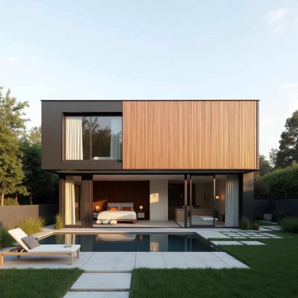 نمای ساختمان با چوب ترمووود