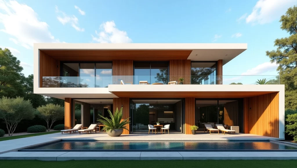 نمای ساختمان با چوب ترمووود