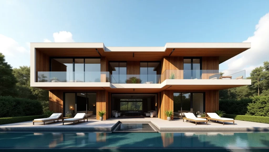 نمای ساختمان با چوب ترمووود