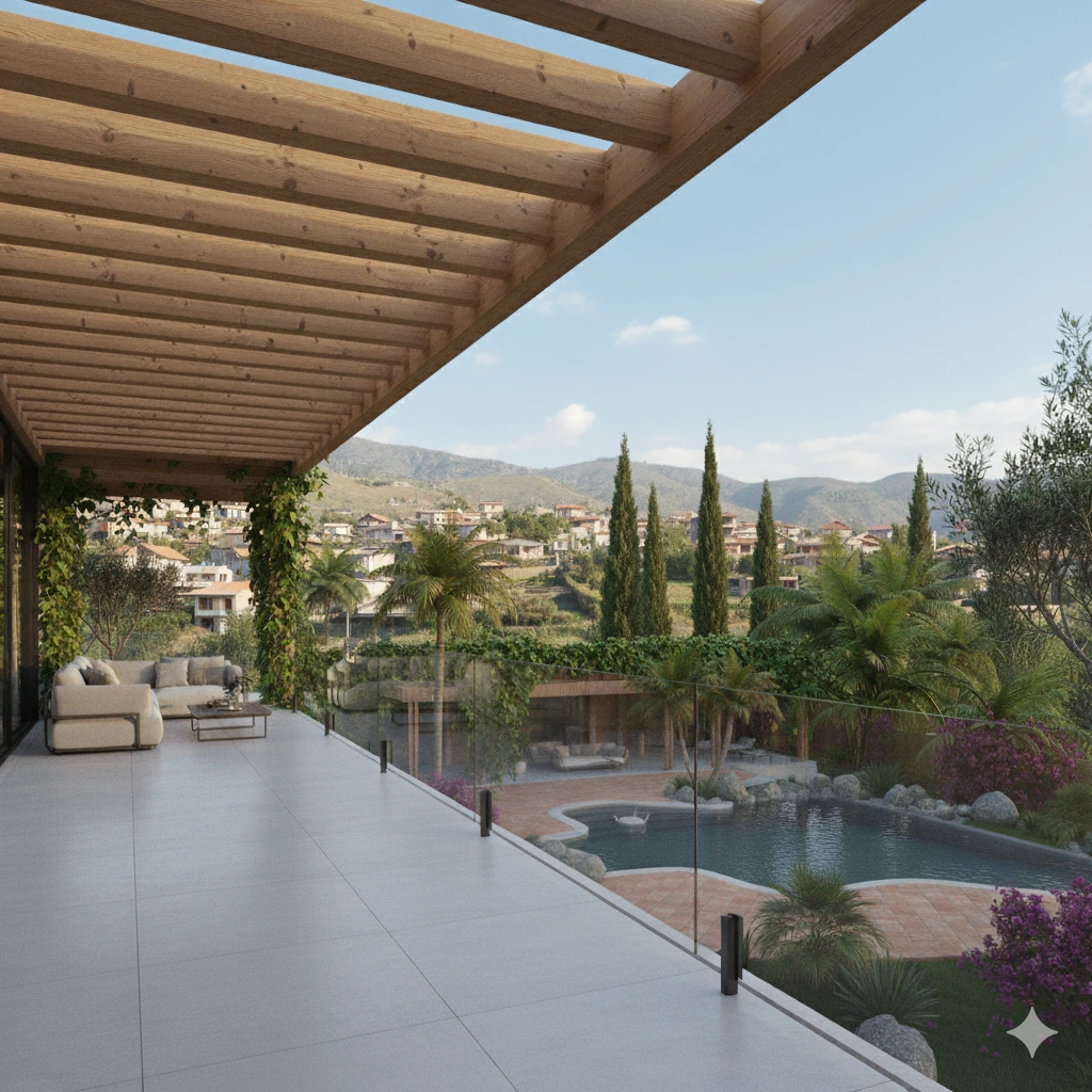 پرگولا چوبی برای ویلا