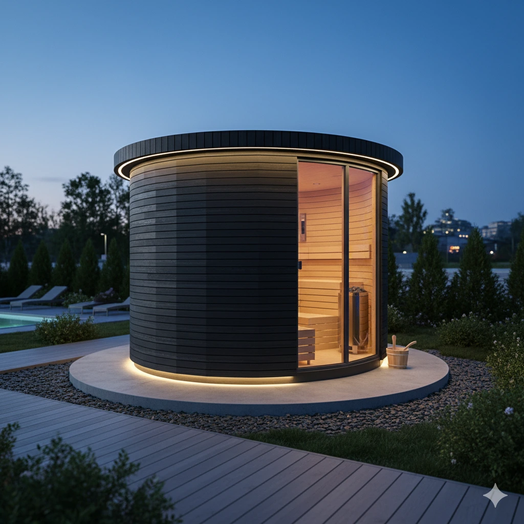 سونای مدرن با چوب ترمووود