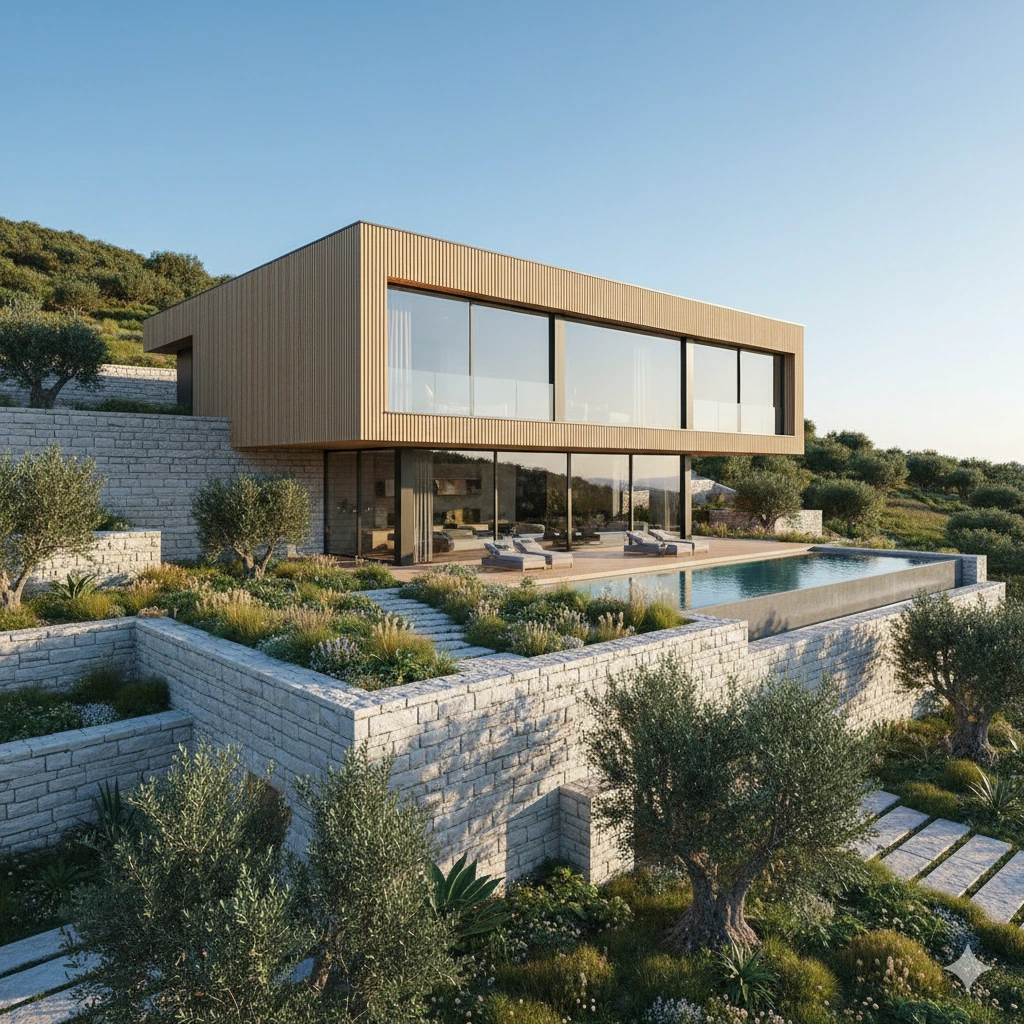 نمای چوبی ویلا